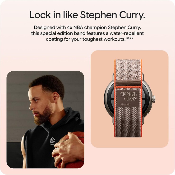 De band is voorzien van de naam Stephen Curry en de #LockIn-branding, en wordt niet aangeboden bij de standaardmodellen van 41 mm en 45 mm.