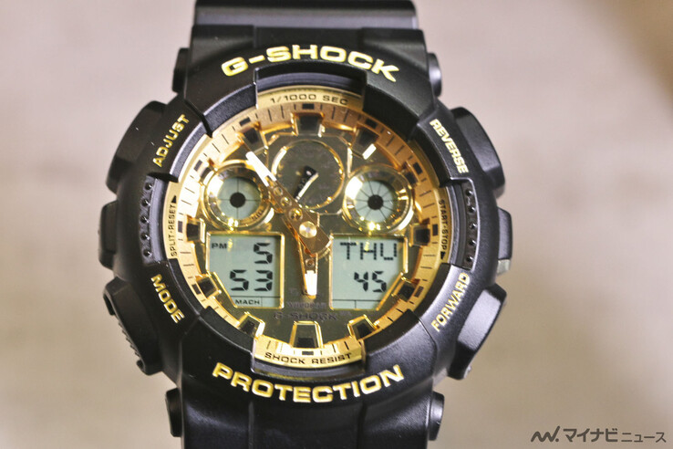 Het Casio G-Shock GA-100GGB-1A9 horloge. (Afbeeldingsbron: MyNavi News)