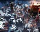 Een afbeelding waarop een stad in Frostpunk te zien is.