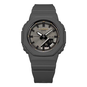 Casio G-Shock GMA-P2126W-8A vooraanzicht met de volledig grijze wijzerplaat en band.