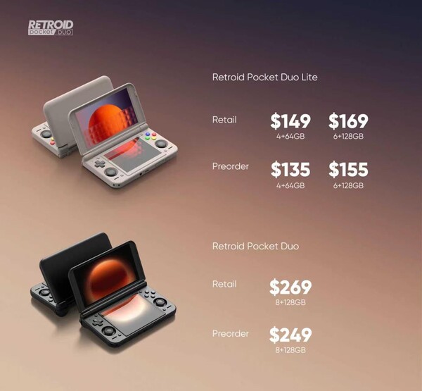 Retroid biedt een korting aan kopers die de Pocket Duo en Pocket Duo Lite vooraf bestellen.