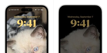 iPhone 14 Pro always-on display mockup. (Afbeelding bron: anonymous-A.S./MacRumors)