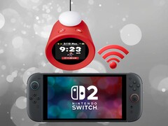 Nintendo Alarmo geluidsklok aangesloten op een Switch 2 (bron: Nintendo of America met bewerkingen)