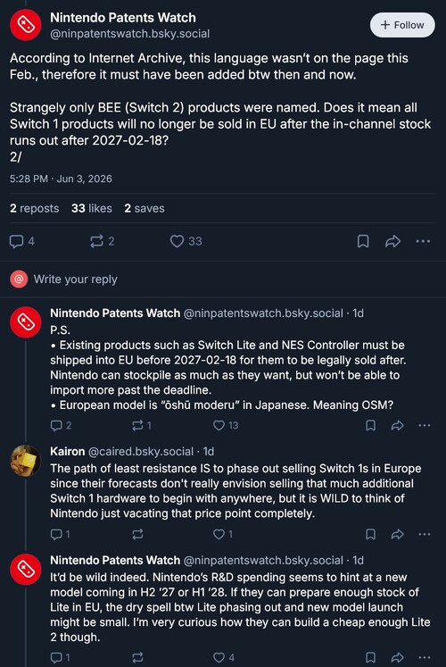 Nintendo Patents Watch-post over batterijrevisies voor Switch 2