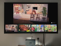 Switch 2 GameChat weergegeven op een tv
