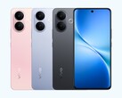 De Vivo V60 Lite 5G in de drie beschikbare kleuren: Vitality Pink, Titanium Mist Blue en Radiant Night Black (Afbeelding bron: Vivo)