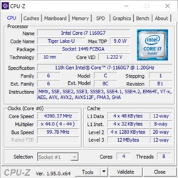 Lenovo ThinkBook 13x G1 - CPUz