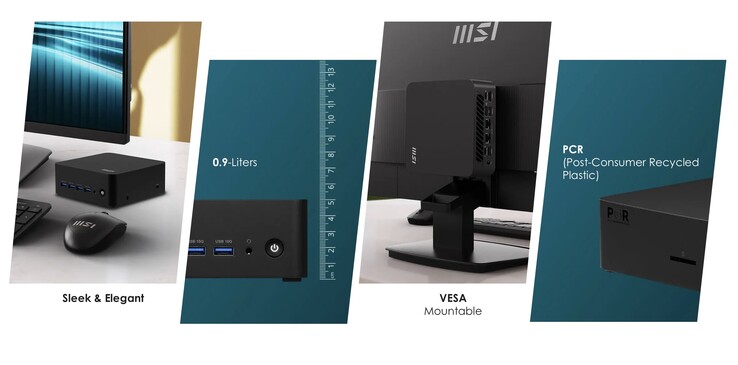 De MSI Cubi Z mini PC heeft een kleine behuizing van 0,9 liter. (Afbeeldingsbron: MSI)