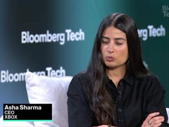 Asha Sharma tijdens het Bloomberg Tech interview.
