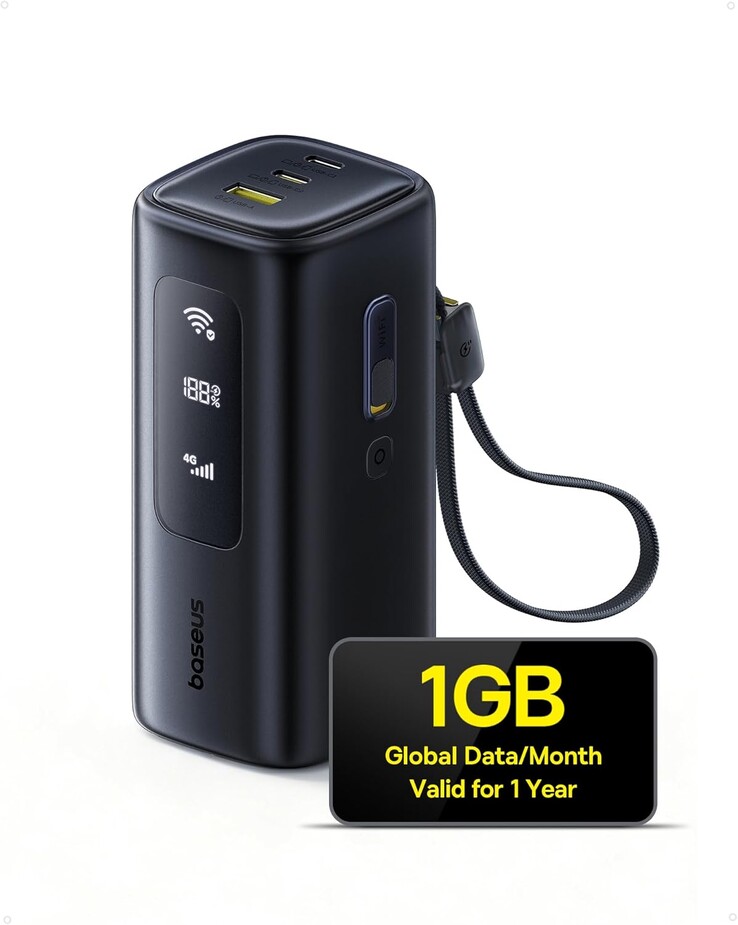 De Baseus Energeek GX11 4F MiFi-voedingsbank weegt 430 gram (Afbeelding bron: Baseus)