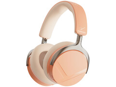 De Beyerdynamic Aventho Y-hoofdtelefoon met actieve ruisonderdrukking is verkrijgbaar in vier opvallende kleuren, waaronder Peach Blush.