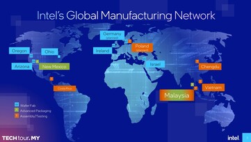 Overzicht van de wereldwijde Intel locaties