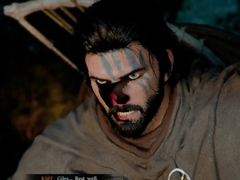 Crimson Desert's hoofdpersoon Kliff toont met een visuele bug op een PC met een Intel Arc B580 GPU