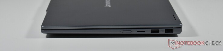 rechts: Power-Taste, microSD-kaartlezer, 2x USB-A 3.2 Gen 1