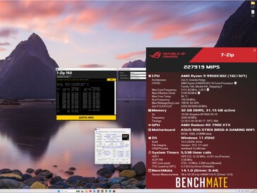 7-Zip benchmarkresultaat voor Ryzen 9 9950X3D2 CPU.