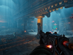 Abyssus laat spelers wisselen tussen acht unieke wapens, die elk kunnen worden aangepast met een van de 45 mogelijke mods. Afgebeeld - een ingame screenshot. (Afbeeldingsbron: Steam)
