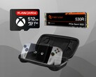Asus ROG Ally accessoires worden getoond (Afbeelding bron: Sandisk, Seagate, Asus met bewerkingen)