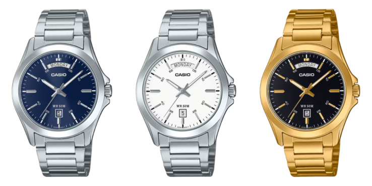 Van links naar rechts: de Casio MTP-1370D-2A2V, MTP-1370D-7A3V, MTP-1370G-1AV. (Afbeeldingsbron: Casio)