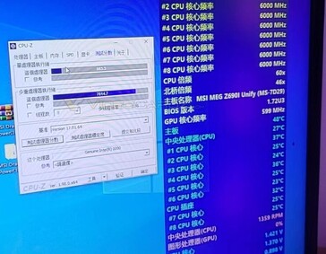 Core i7-13700K getest op 6 GHz in CPU-Z. (Bron: Anoniem)