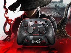 De karmozijnrode draden op de GameSir G7 Pro 8K PC Phantom Blade Zero-editie gloeien in het donker.