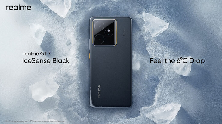 Realme GT 7 in de kleur IceSense Black (afbeeldingsbron: X)