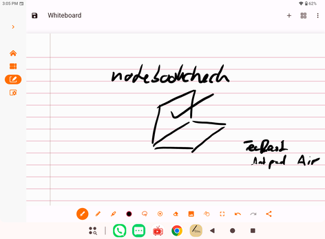 De vooraf geïnstalleerde ArtNote app biedt erg weinig opties.