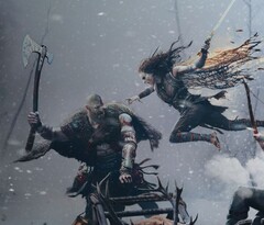 Kratos weert een rouwende, woedende Freya af in God of War Ragnarok. (Afbeelding bron: PlayStation)