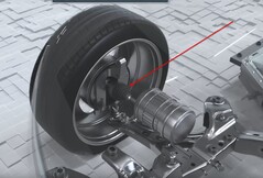 Het lijkt erop dat het Uni Wheel nog steeds gebruik zal moeten maken van een soort CV-gewricht om van richting te veranderen. (Afbeeldingsbron: Hyundai Motor Group)