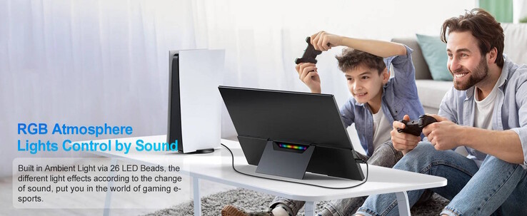 Deze draagbare gamingmonitor wordt geleverd met RGB-verlichting (Afbeelding bron: Uperfect)