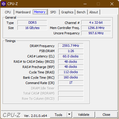 CPU-Z Geheugen