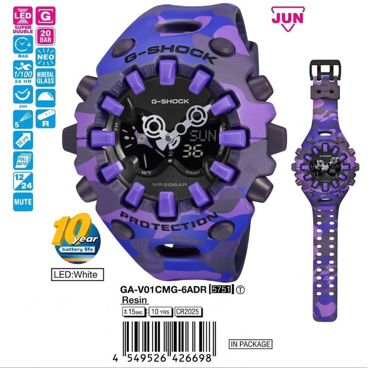Het Casio G-Shock GA-V01CMG-6A horloge