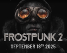 Een screengrab van de releasedatum voor de console van Frostpunk 2 uit de nu verborgen trailer (bron: VGT Gaming News X)