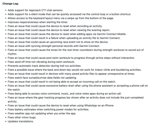 De releaseopmerkingen voor Garmin Forerunner 570 update versie 17.33