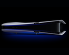 Een render van een horizontaal geplaatste Sony PlayStation 5 Pro