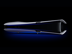 Een render van een horizontaal geplaatste Sony PlayStation 5 Pro