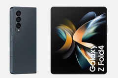 De Galaxy Z Fold4 in zijn 'GreyGreen' kleurstelling. (Afbeelding bron: Evan Blass & 91mobiles)