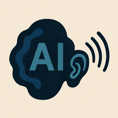 Abstracte illustratie die AI-hoortechnologie symboliseert (Afb.bron: OpenAI/DALL-E)