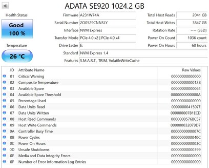 ADATA SE920 werkt met PCIe 4.0 x2