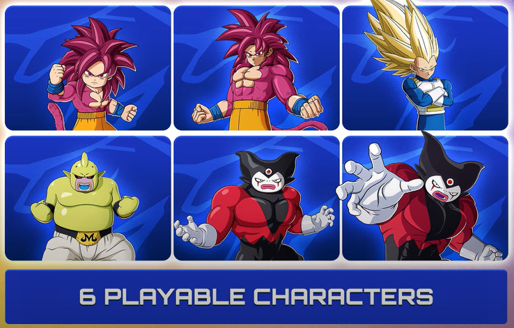 DAIMA Character Pack 2 voegt Goku SSJ4, Vegeta SSJ3, Majin Duu, Third Eye Gomah en Giant Gomah toe aan Sparking! ZERO. (Afbeeldingsbron: Bandai Namco)
