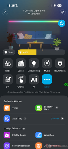 Extra opties in de app