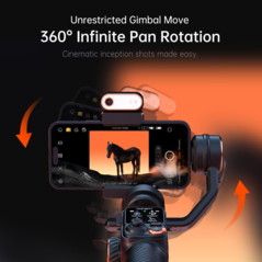 De Hohem iSteady M7 AI smartphone gimbal heeft een volledige 360° oneindige pan-tracking (Afbeelding bron: Hohem)