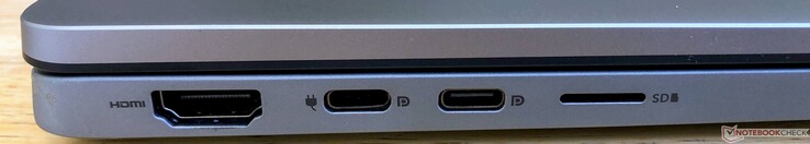 Links: HDMI 2.0, 2x USB-C 3.2 Gen 1 (5 Gbps, DisplayPort 1.4, power in), microSD