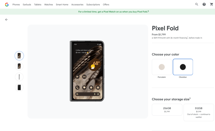 Het Pixel Fold pre-order evenement lijkt goed te verlopen. (Bron: Google)