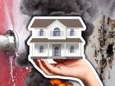 Waterlekmonitoren, rookmelders en thermostaten hebben allemaal smart home-potentieel. Een generiek huis, een lekkende leiding en een brand afgebeeld. (Afbeelding Bron: Canva - Bewerkingen)