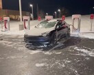 Zoals verwacht duurt het opladen van de Tesla Model 3 bij -14 graden een stuk langer dan normaal (Afbeelding: Out of Specs Reviews)