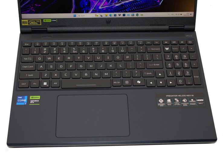 Acer Predator Helios Neo 16 toetsenbord - Acer kon ons alleen een model leveren met de Engelse toetsenbordindeling.