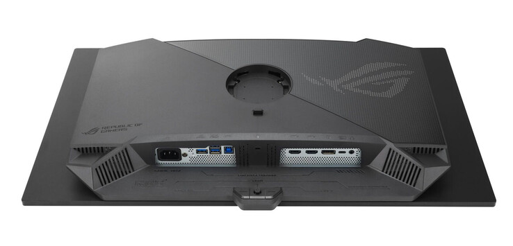 De ROG Strix XG27UCDMG heeft ook een andere standaard en externe PSU in vergelijking met de ROG Strix PG27UCDM. (Afbeeldingsbron: Asus)
