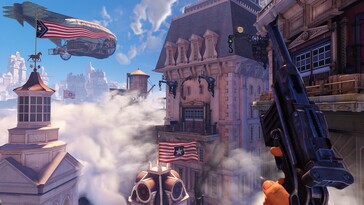 Afgebeeld: Een gameplay screenshot van BioShock Infinite.