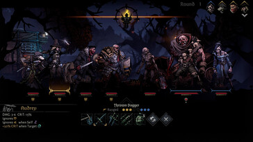 Een afbeelding van een gevecht in Darkest Dungeon II