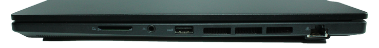Rechterzijde: SD-kaartlezer, 3,5 mm audio, USB-A 3.2 Gen.2, Gigabit LAN